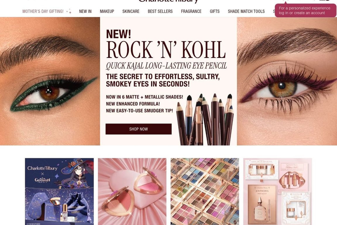 Charlotte Tilbury UK homepage