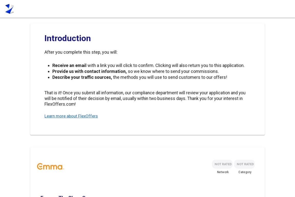 Emma Sleep affiliate program signup page