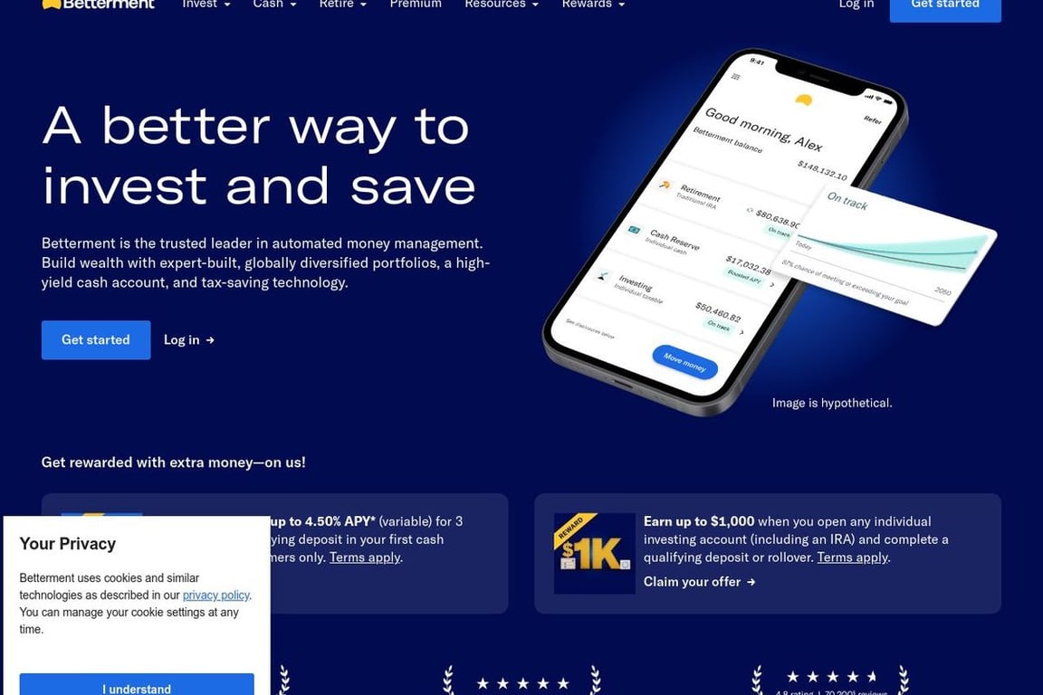 Betterment homepage