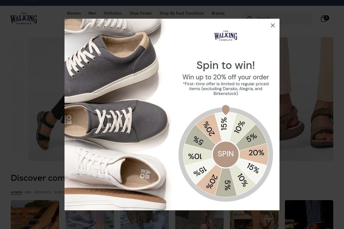 The Walking Company homepage