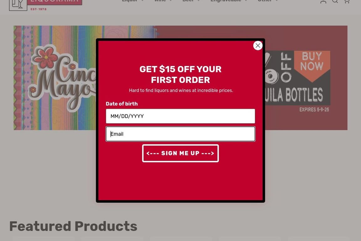 Liquorama homepage
