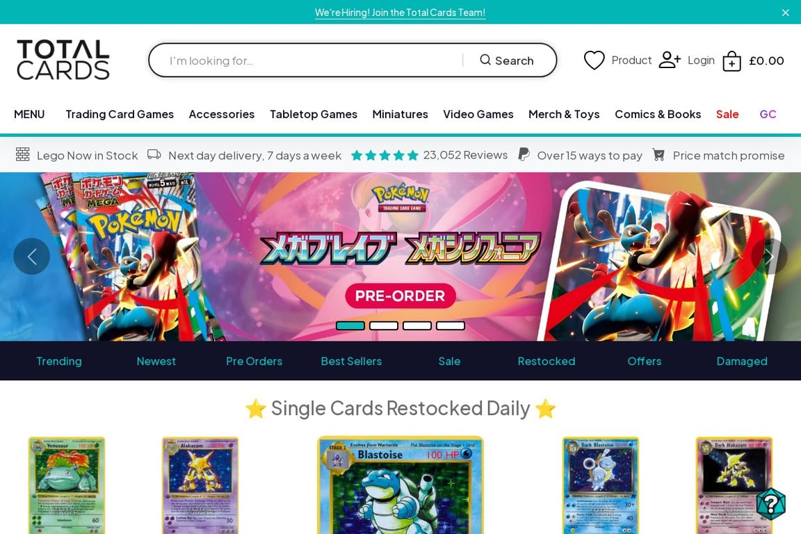 Total Cards homepage