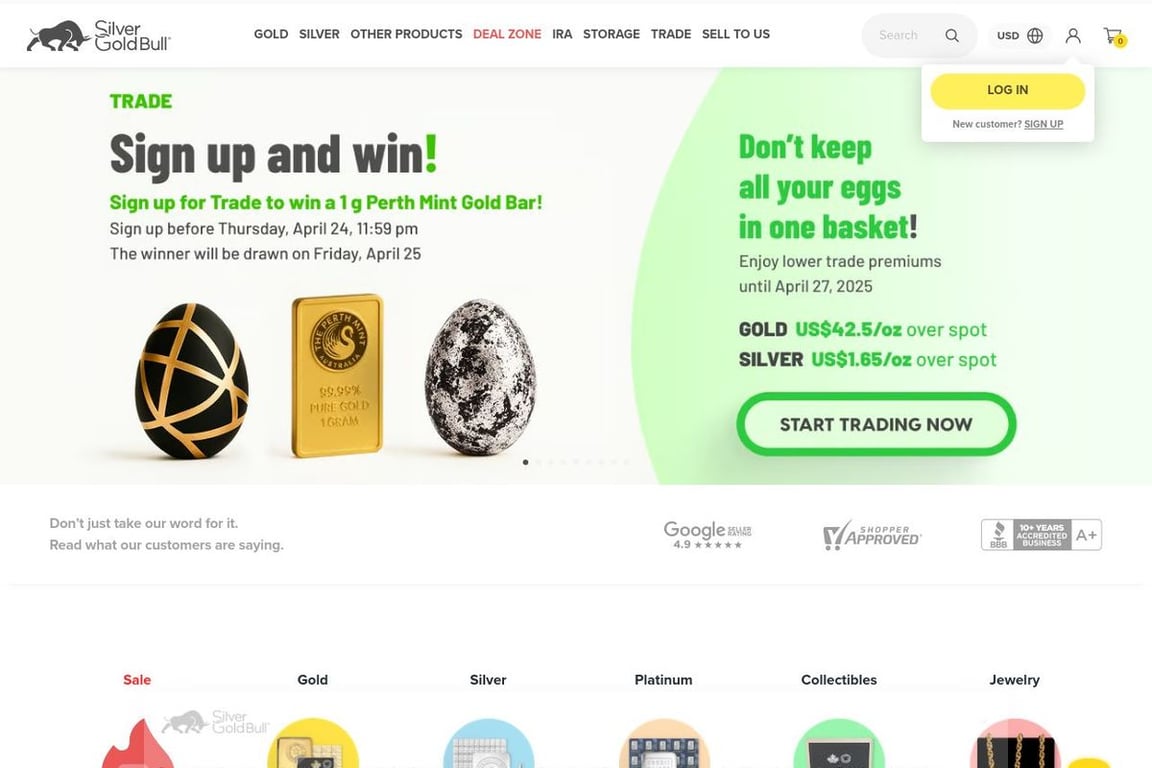 Silver Gold Bull Profit Trove homepage