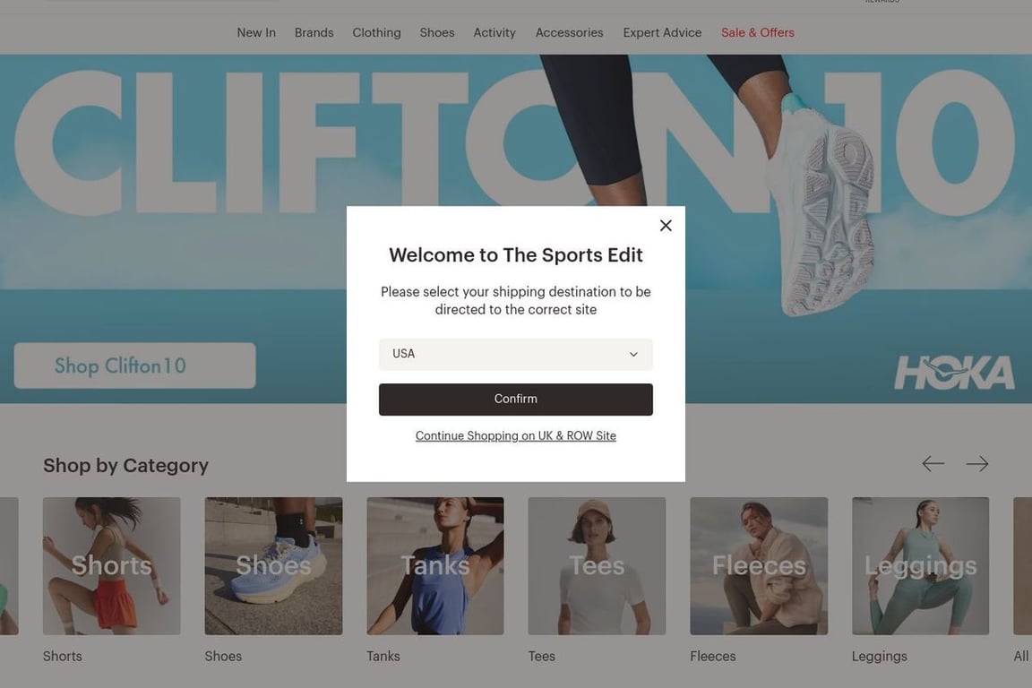 The Sports Edit homepage