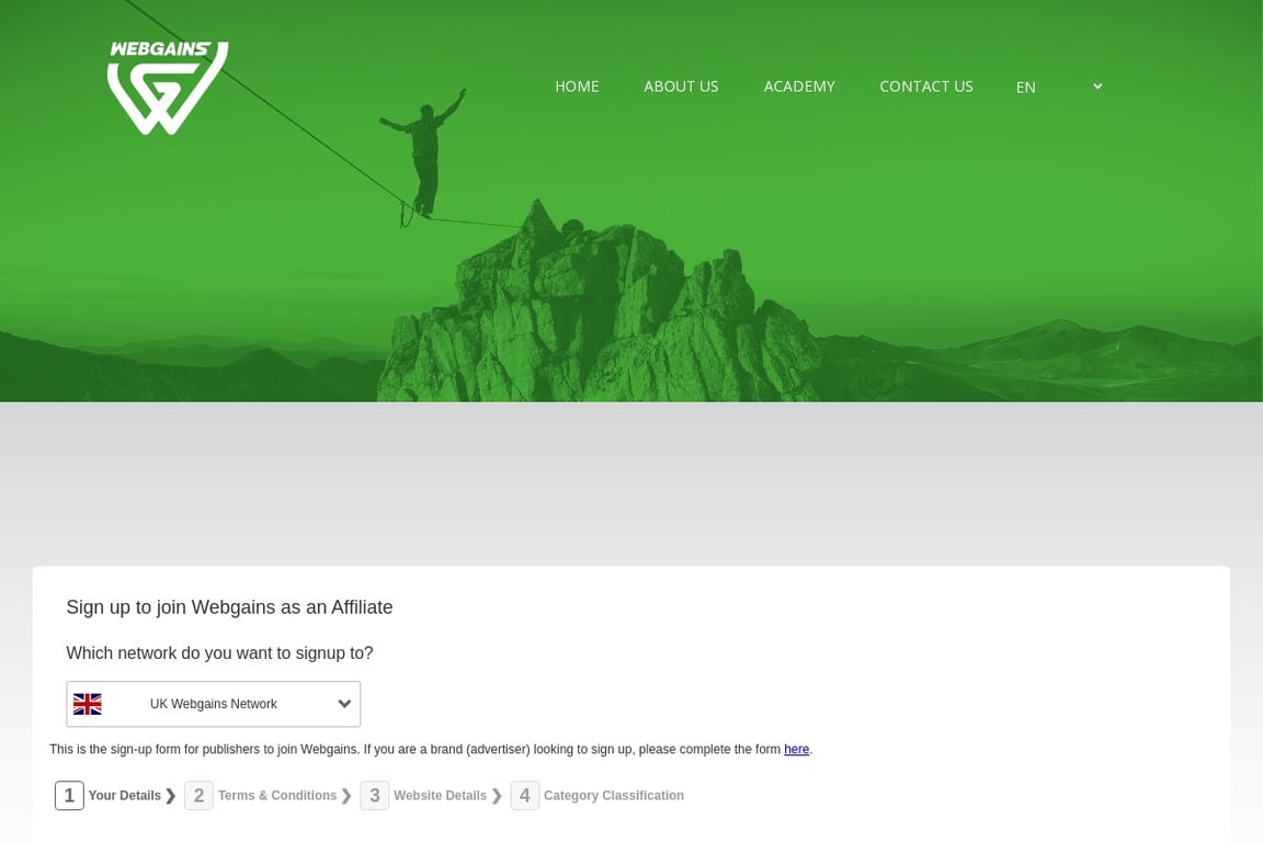 Nordgreen UK affiliate program signup page