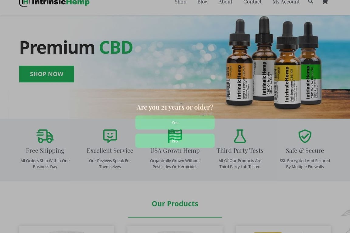 Intrinsic Hemp homepage