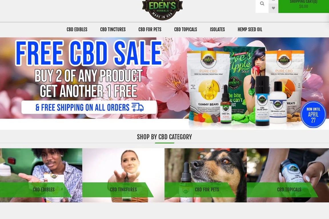 Eden’s Herbals homepage