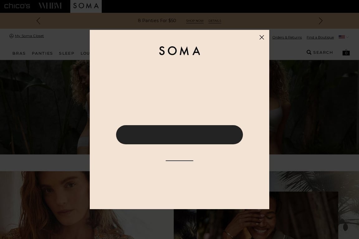 Soma Intimates homepage