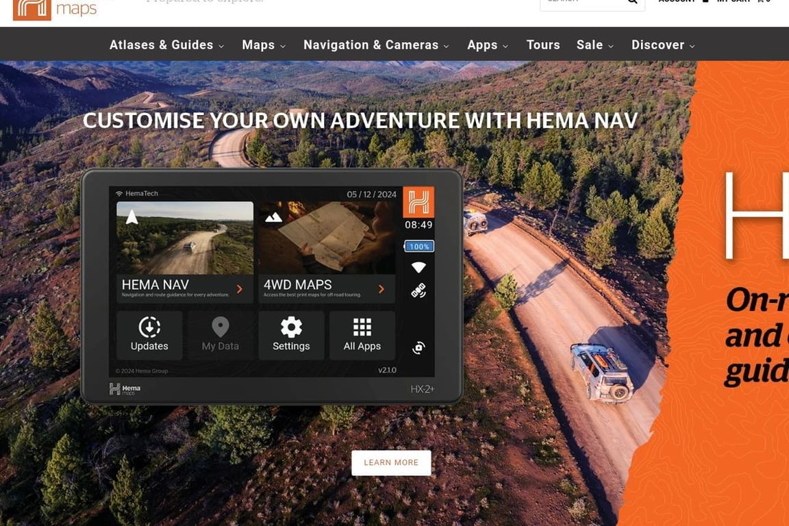 Hema Maps homepage