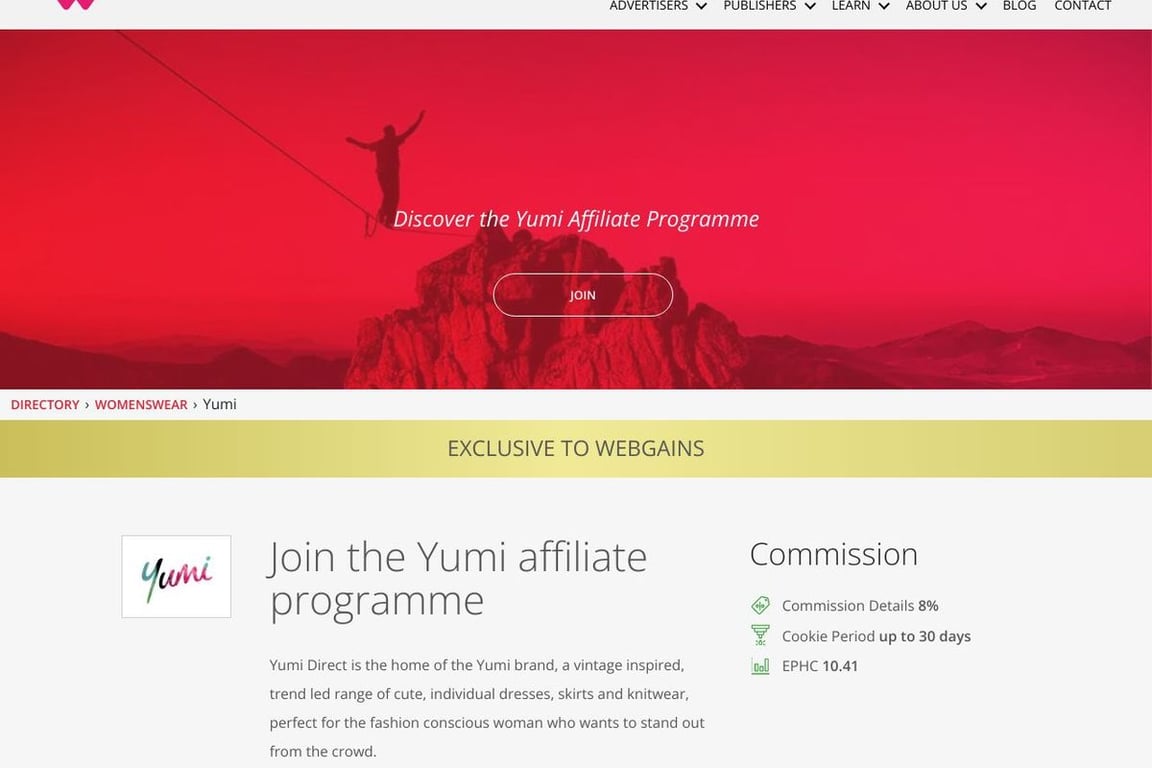 Mela London affiliate program signup page