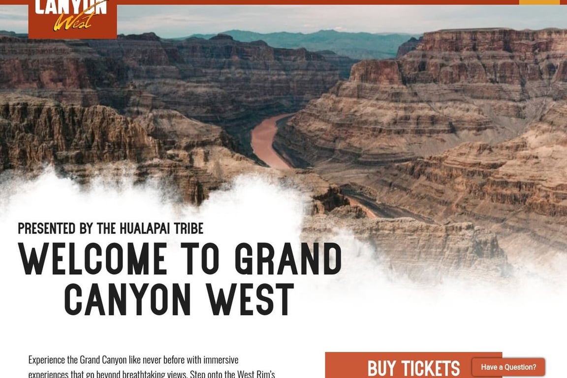 Grand Canyon West homepage