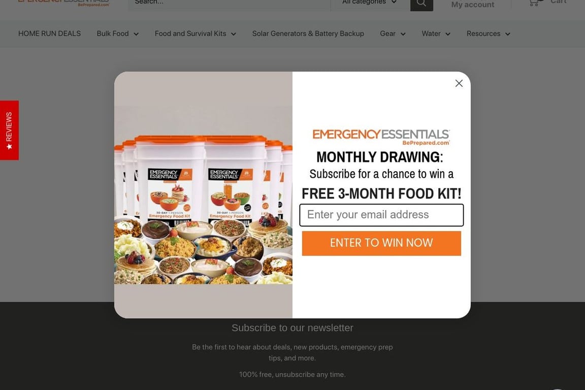 Emergency Essentials affiliate program signup page