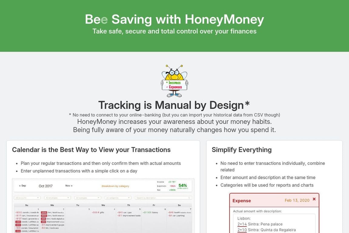 HoneyMoney homepage