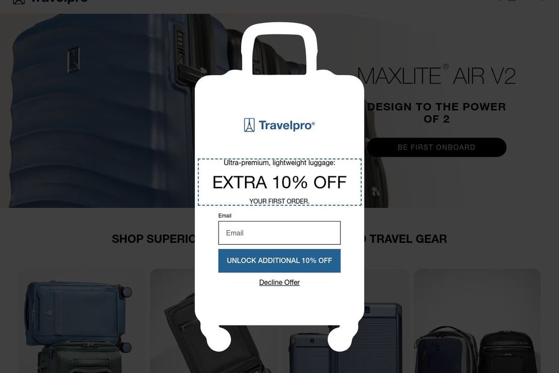 Travelpro homepage