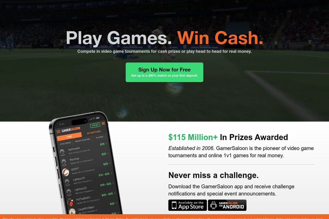 Gamer Saloon (US) homepage