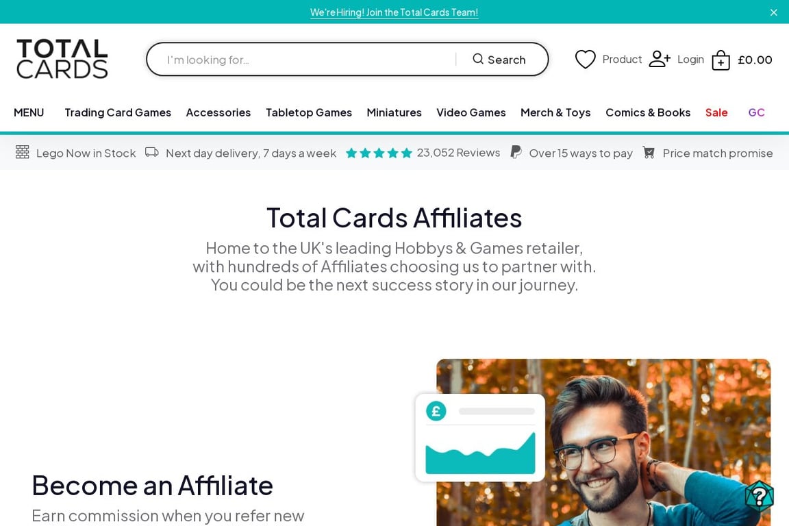 Total Cards affiliate program signup page