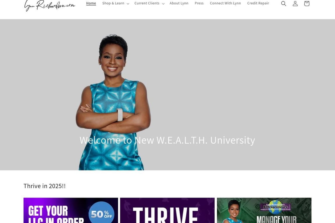 LynnRichardson.com homepage