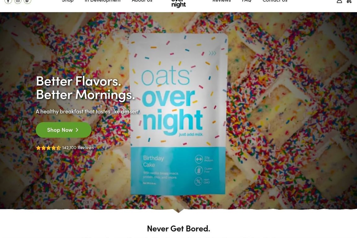 Oats Overnight homepage