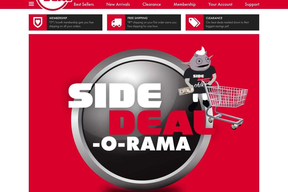 SideDeal homepage