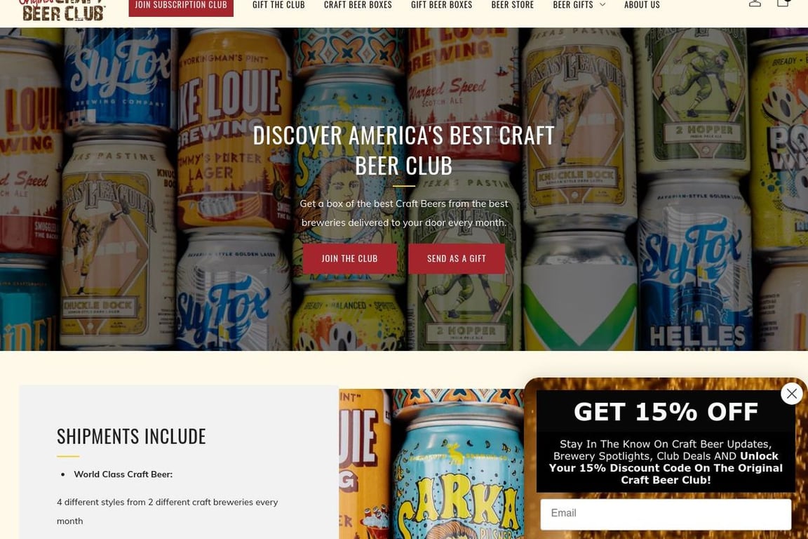 Craft Beer Club homepage