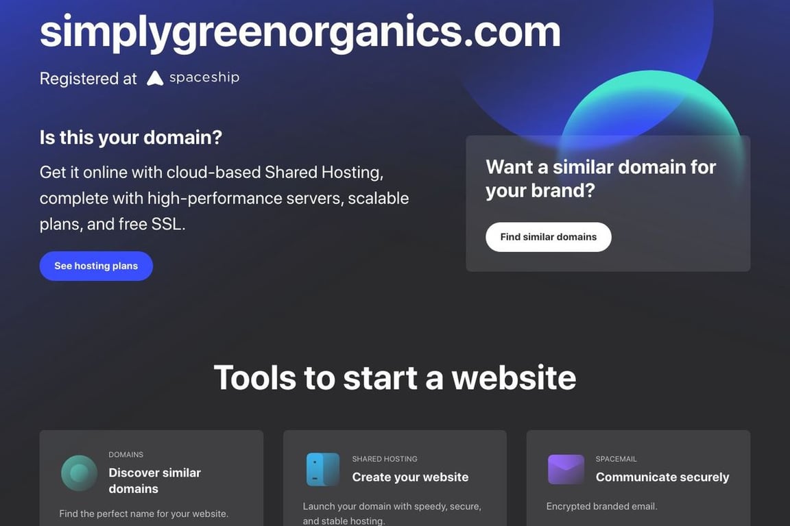 Simply Green Organics homepage