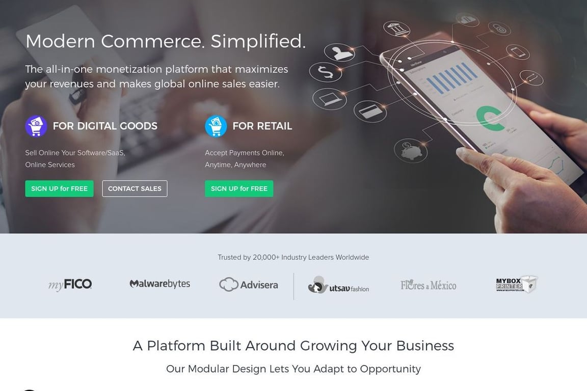 2Checkout homepage