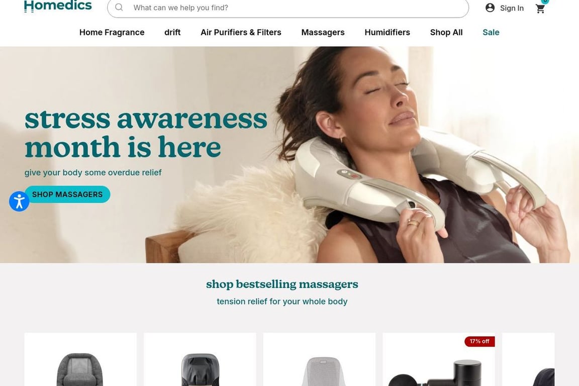 HoMedics homepage