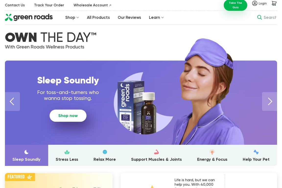 Green Roads homepage