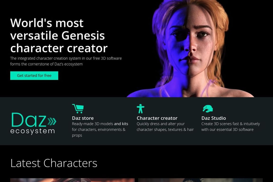 DAZ 3D homepage
