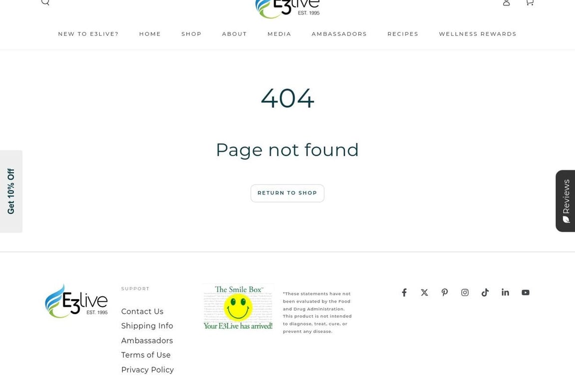 E3Live affiliate program signup page