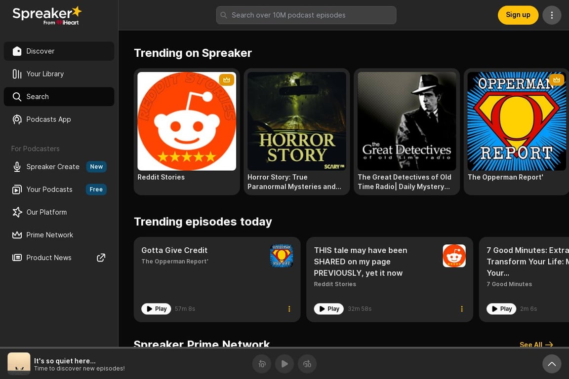 Spreaker homepage