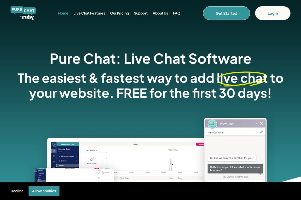 Pure Chat homepage