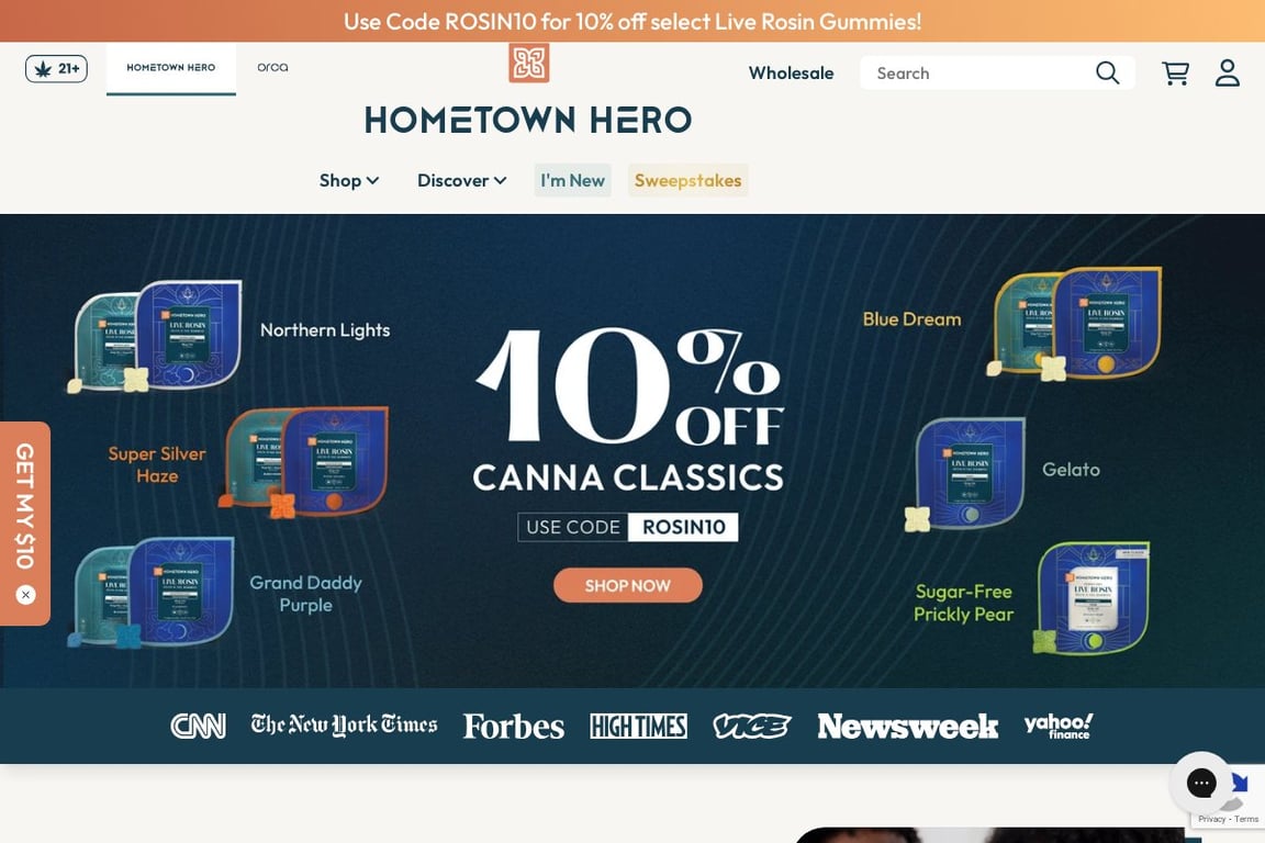 Hometown Hero homepage