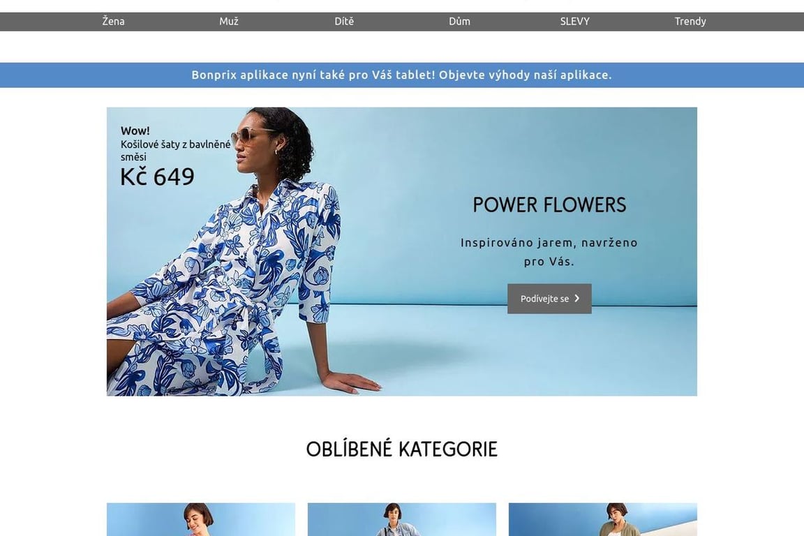 Bonprix CZ homepage