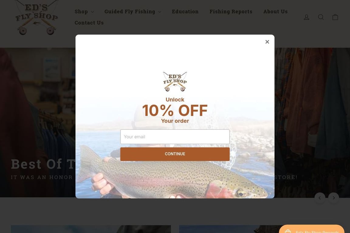 Ed’s Fly Shop homepage
