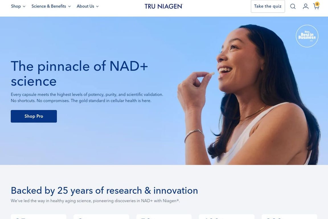 Tru Niagen homepage