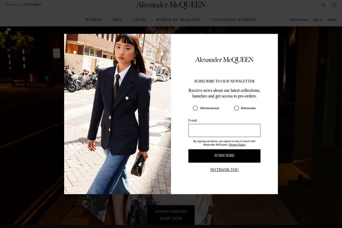 Alexander hotsell mcqueen website