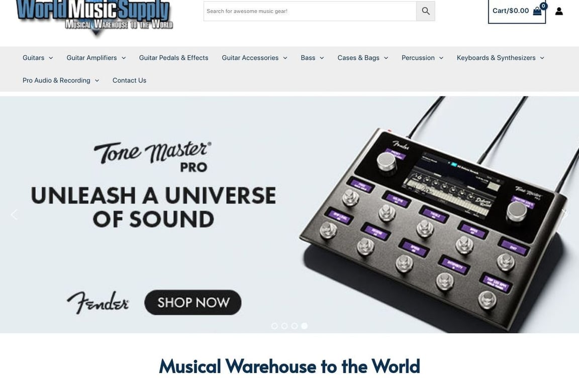 World Music Supply homepage