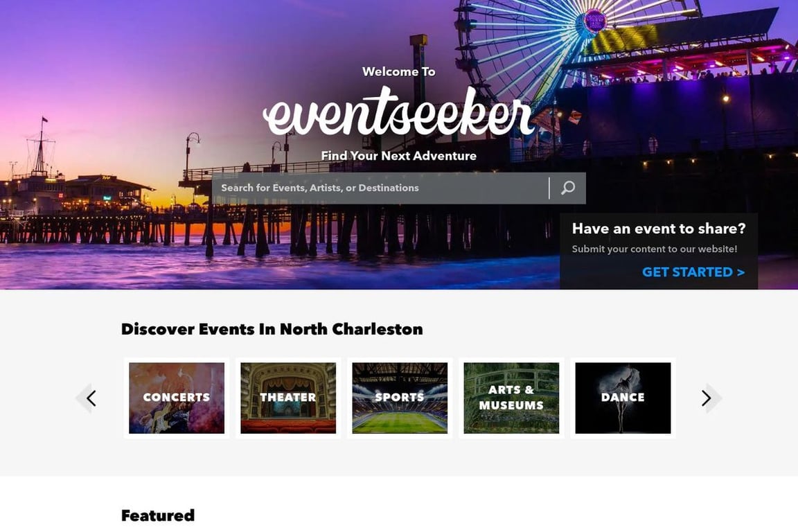 Eventseeker homepage