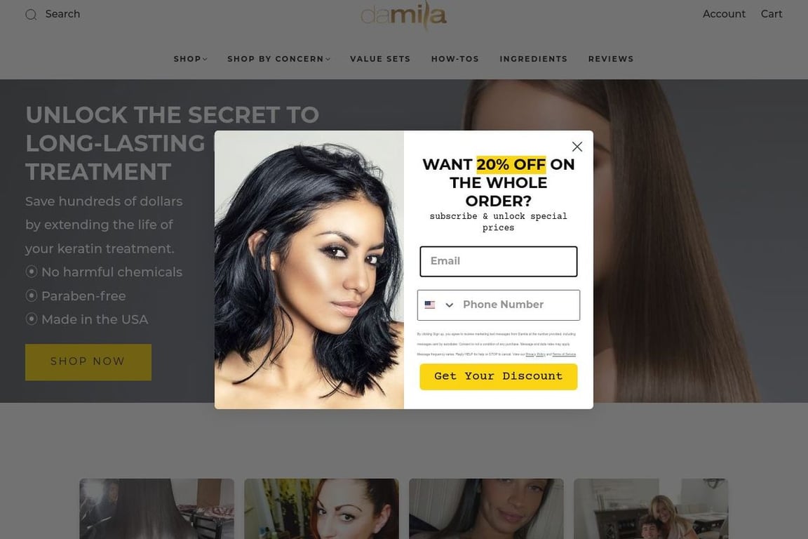 Damila homepage