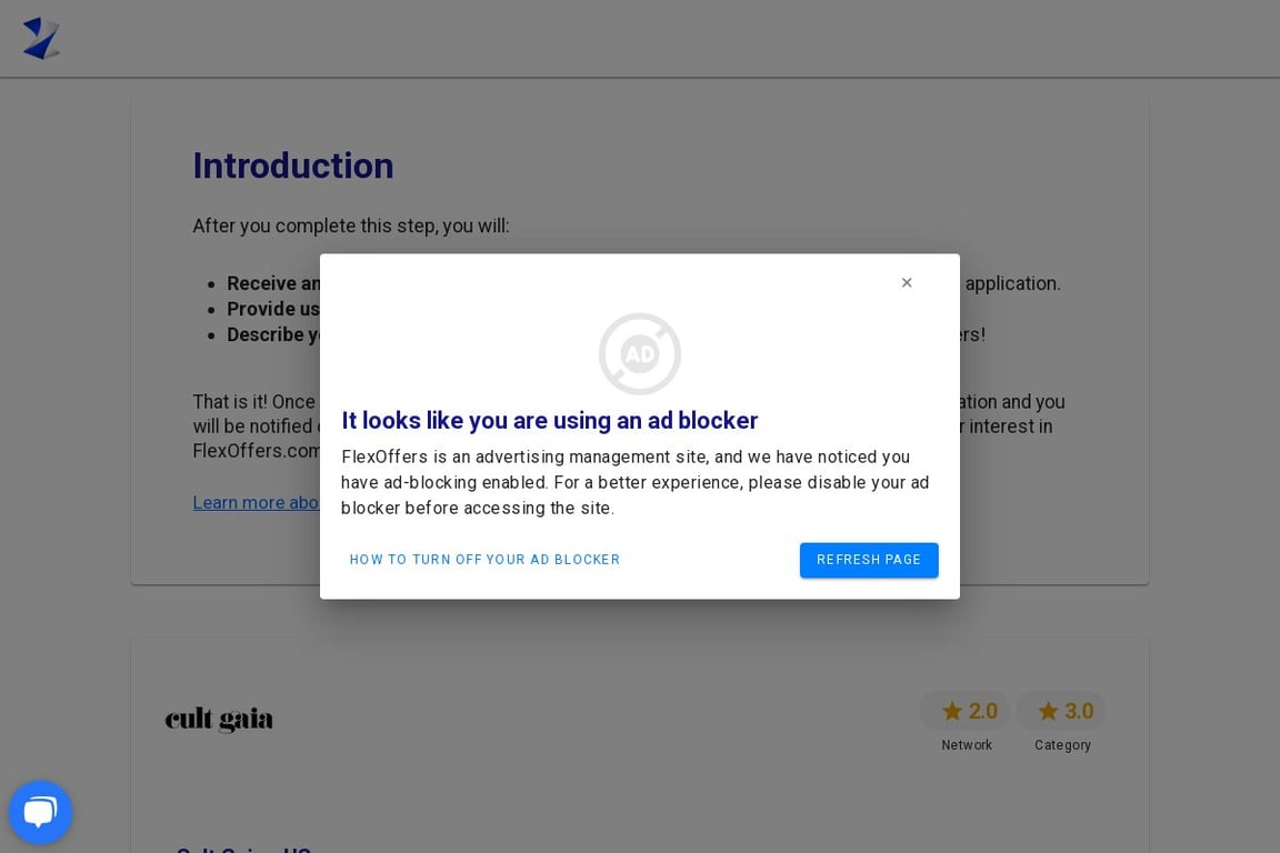 Cult Gaia affiliate program signup page