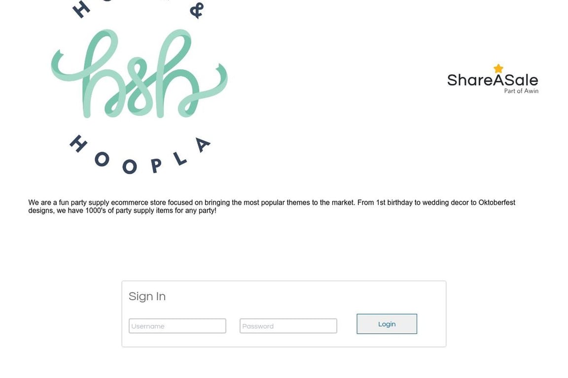 Home & Hoopla affiliate program signup page