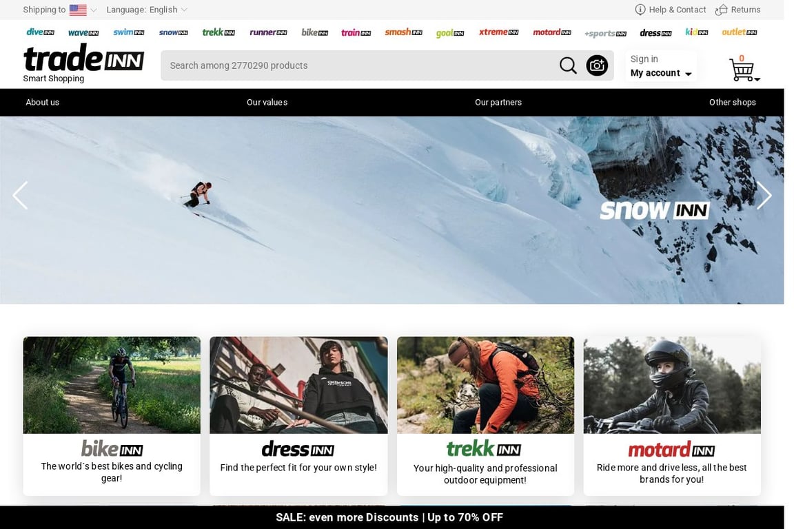 TradeINN homepage