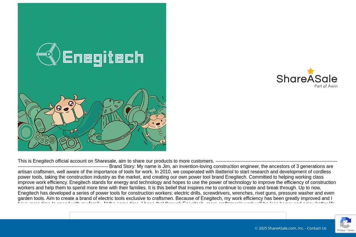 Enegitech affiliate program signup page