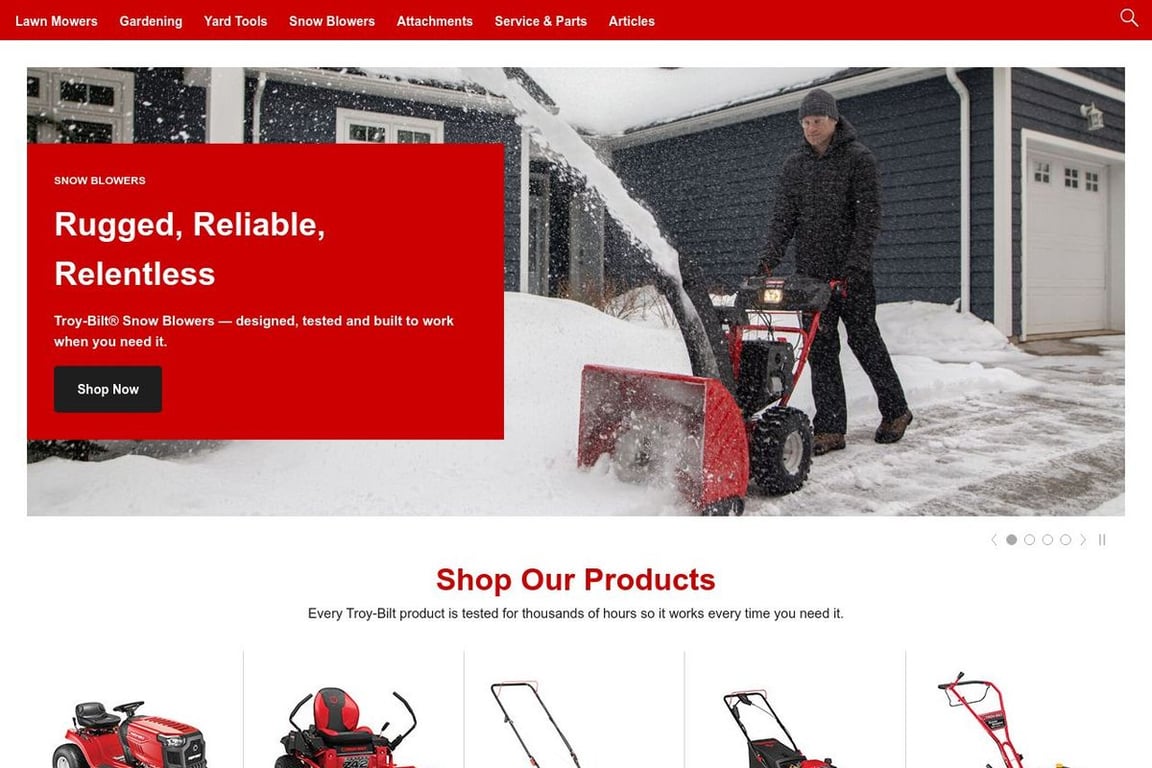 Troy-Bilt Canada homepage