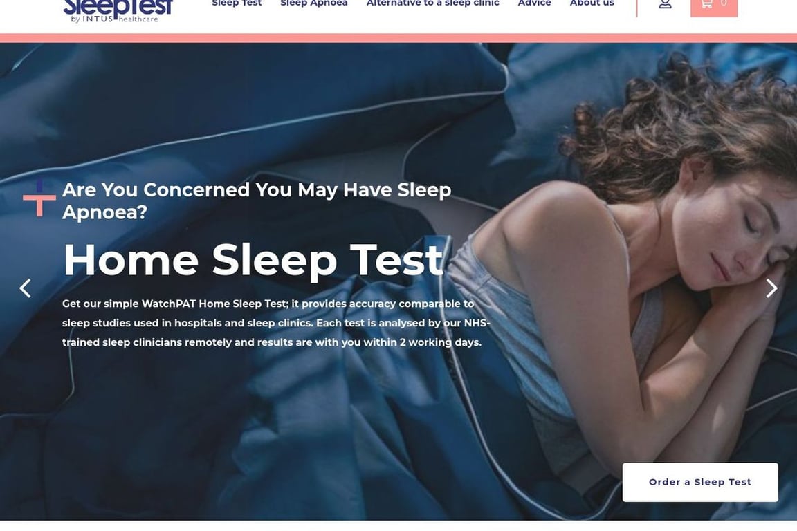 Sleep Test by Intus Healthcare homepage