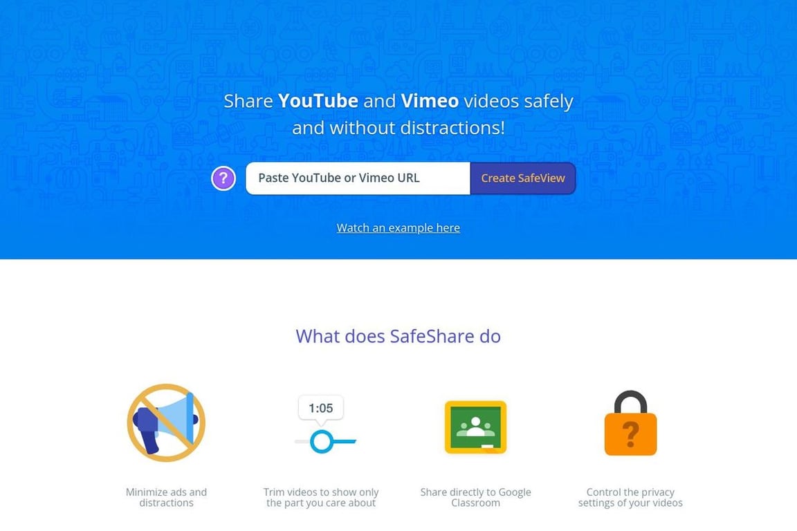 SafeShare homepage