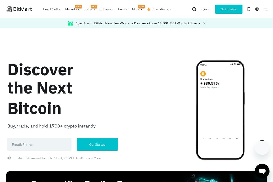 BitMart homepage