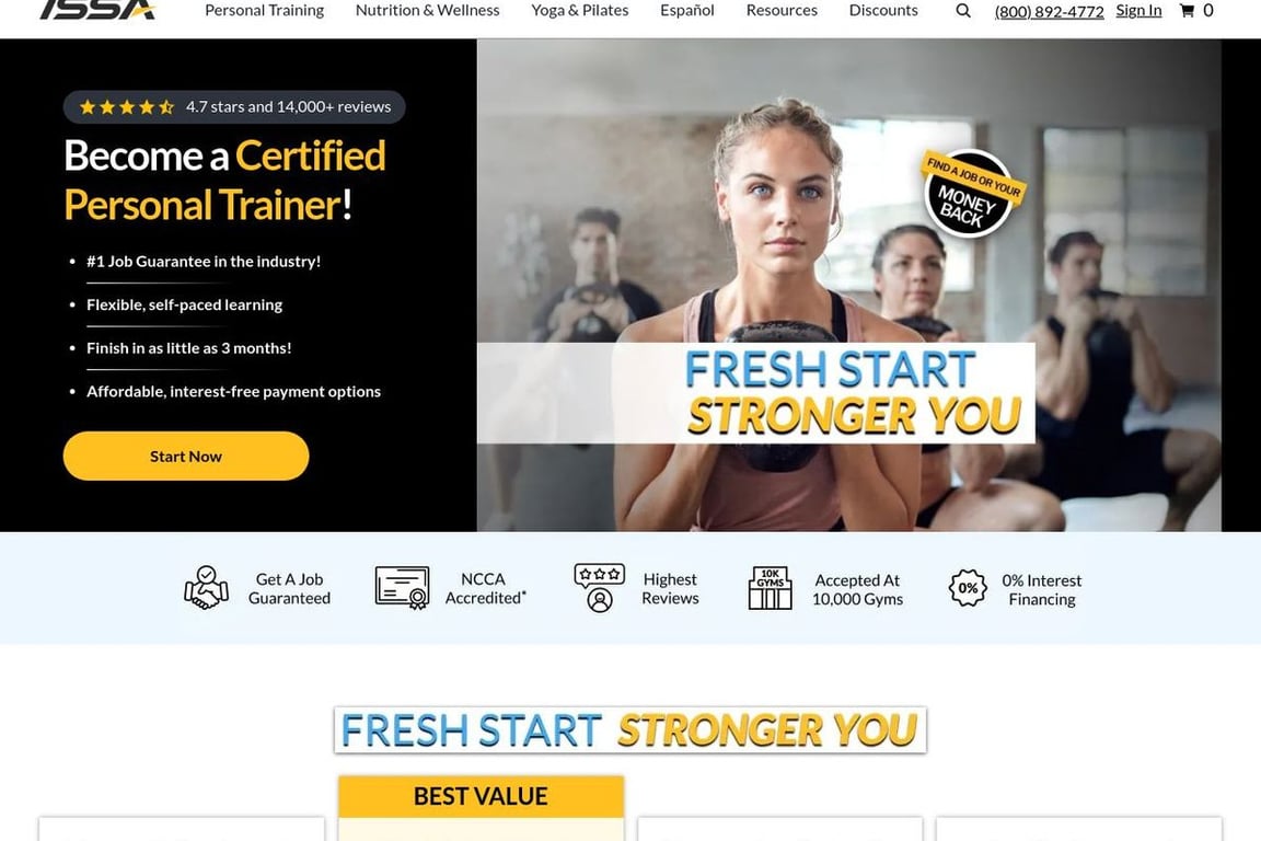 ISSA (International Sports Science Association) homepage