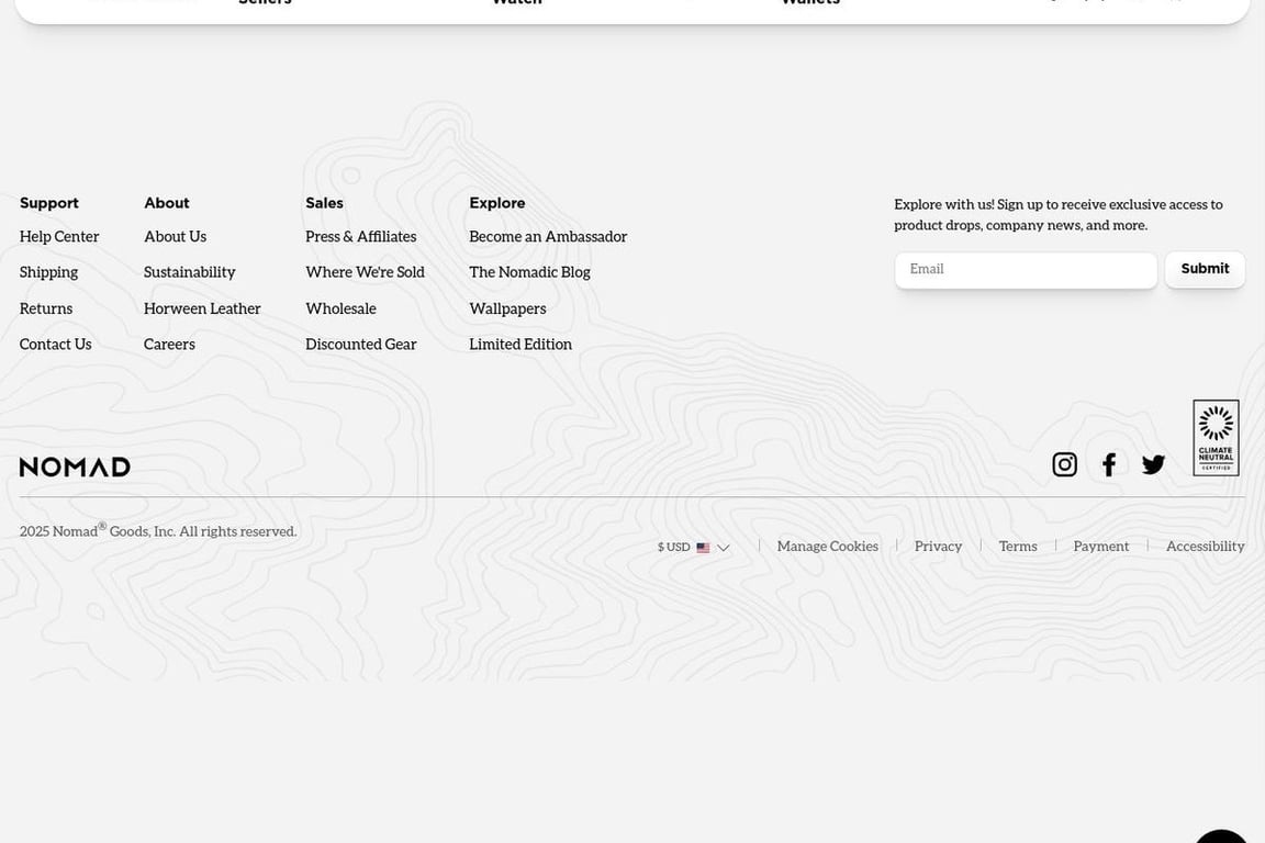 Nomad affiliate program signup page